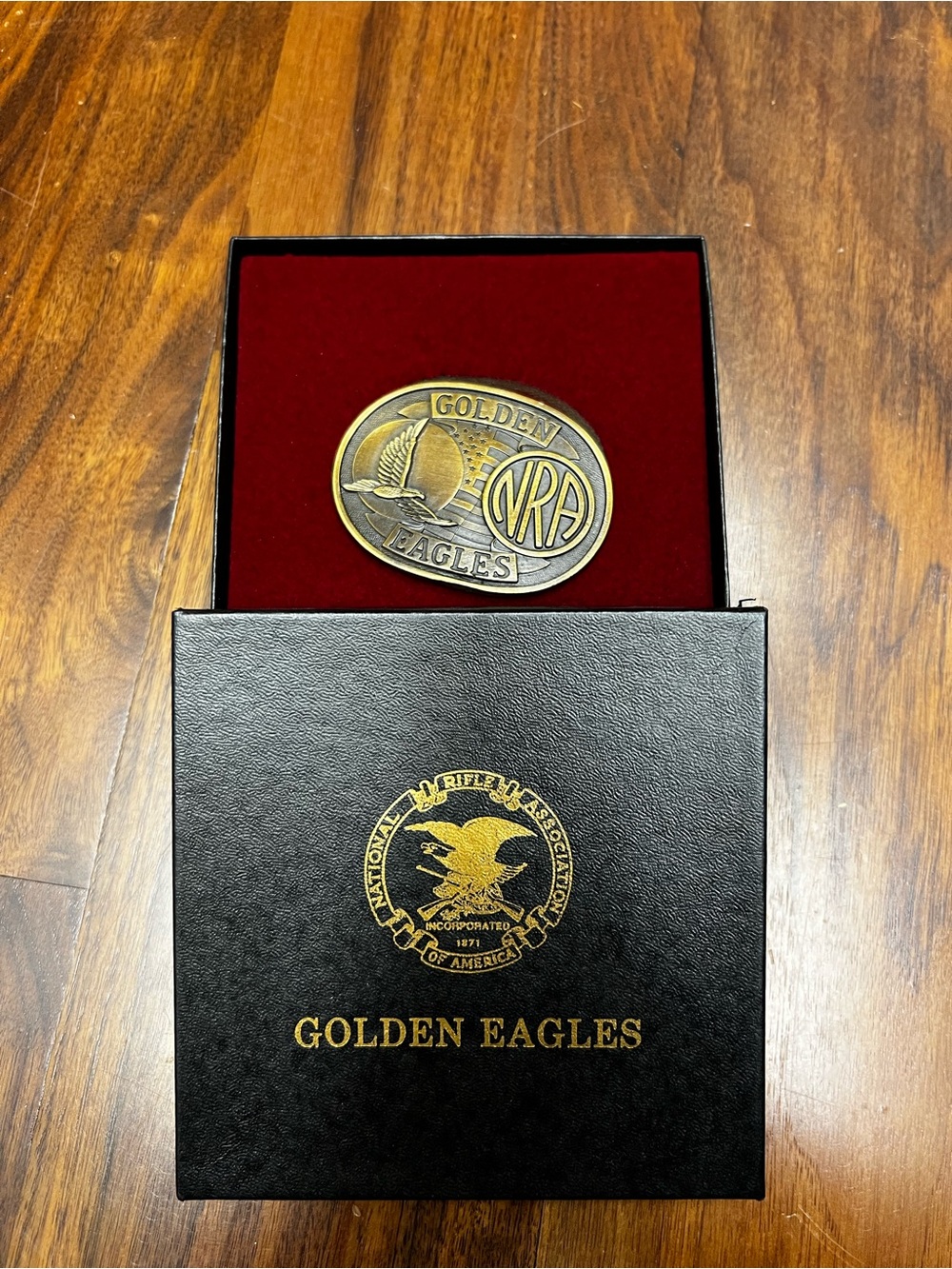 NWT NRA Golden Eagles Belt Buckle
